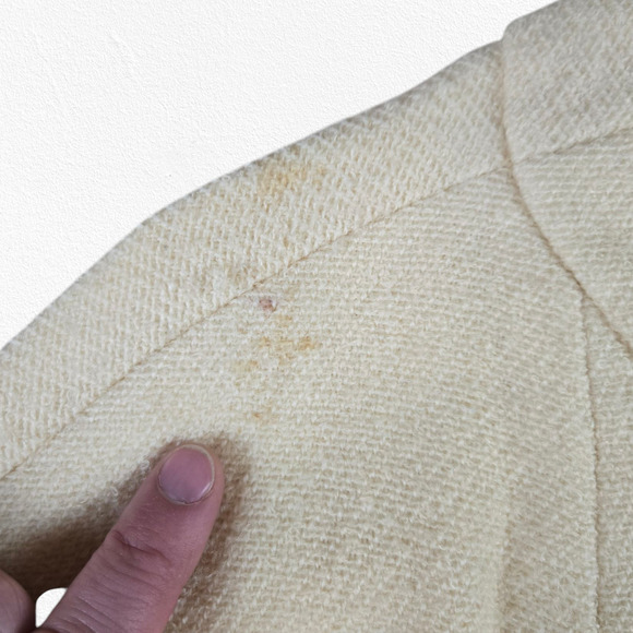 50s Vintage Bonwitt Teller Cream Wool Jackie O Cropped Blazer Skirt Suit Size 4 - Picture 6 of 16